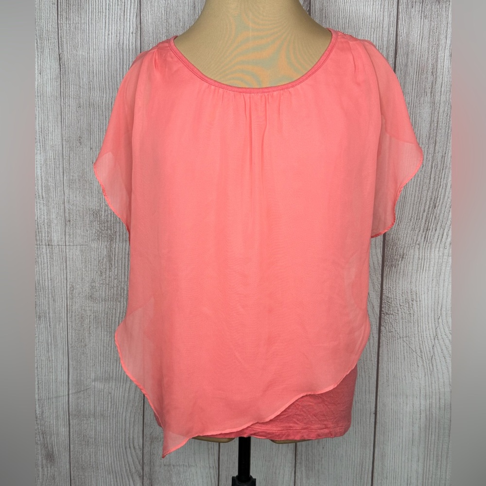 AGB Coral Chiffon Blouse